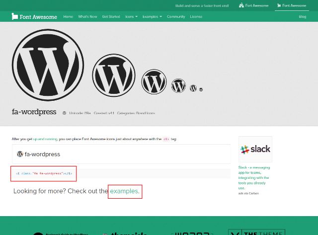 WordPress 圖示語法