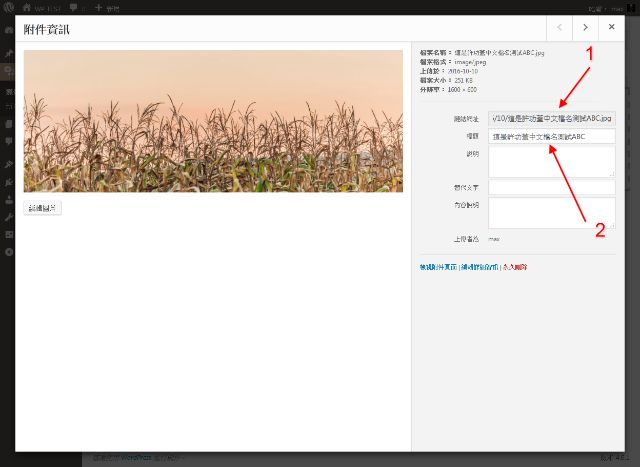（圖二）中文檔名附件標題亂碼修正完成