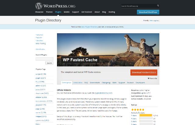 WordPress Plugin WP Fastest Cache – 網站加速外掛程式