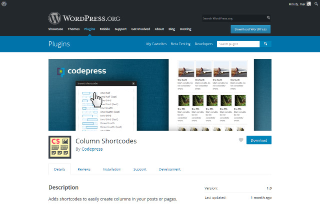 WordPress Plugin Column Shortcodes – 新增欄位簡碼外掛程式