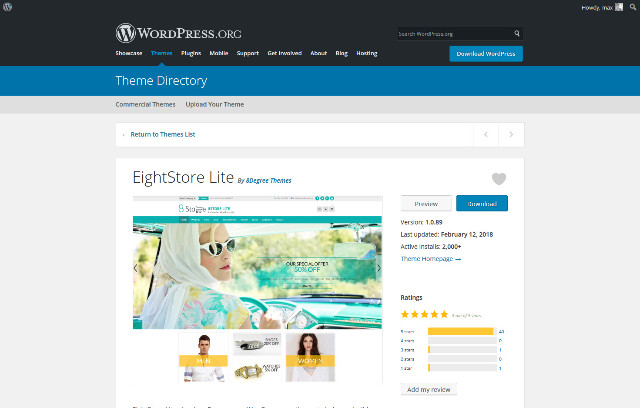 WordPress Theme EightStore Lite – 多功能電商佈景主題