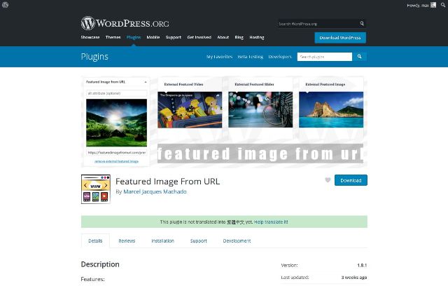 WordPress Plugin Featured Image From URL