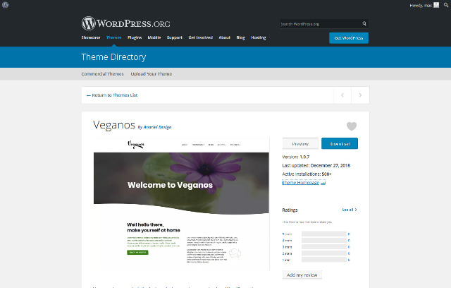 WordPress Theme Veganos – 設計精美的免費佈景主題