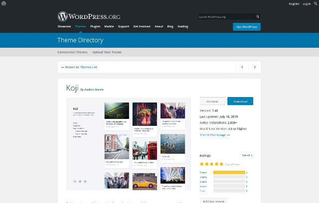 WordPress Theme Koji – 簡單又輕量的佈景主題