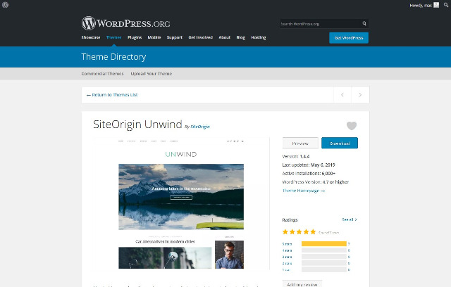 WordPress Theme SiteOrigin Unwind – 摩登佈景主題
