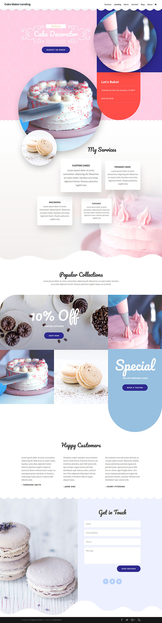 FREE Cake Maker Layout Pack for Divi