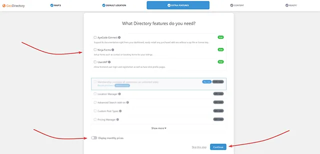 GeoDirectory 商業目錄外掛程式設定精靈步驟三