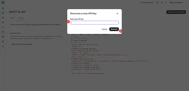 設定 API Key 名稱