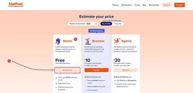 申請 MailPoet Newsletters Email Marketing 免費方案