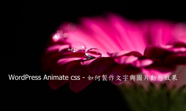 WordPress Animate css – 如何製作文字與圖片動態效果