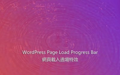 WordPress Page Load Progress Bar – 網頁載入過場特效