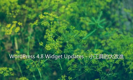 WordPress 4.8 Widget Updates – 小工具的大改進