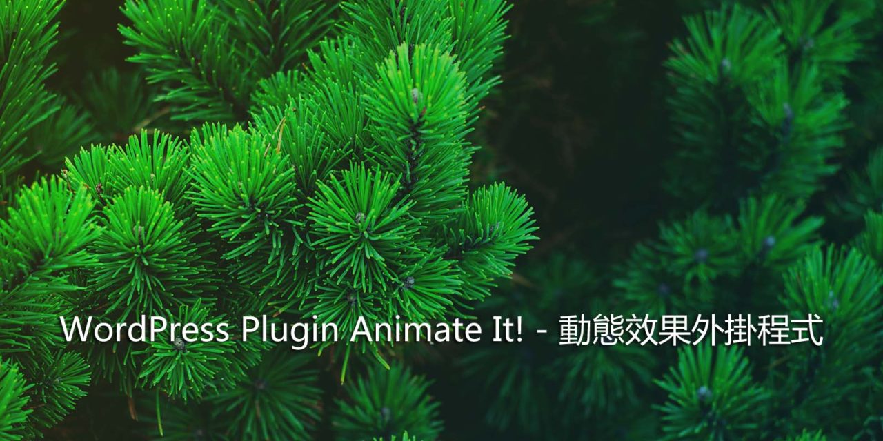 WordPress Plugin Animate It! – 動態效果外掛程式