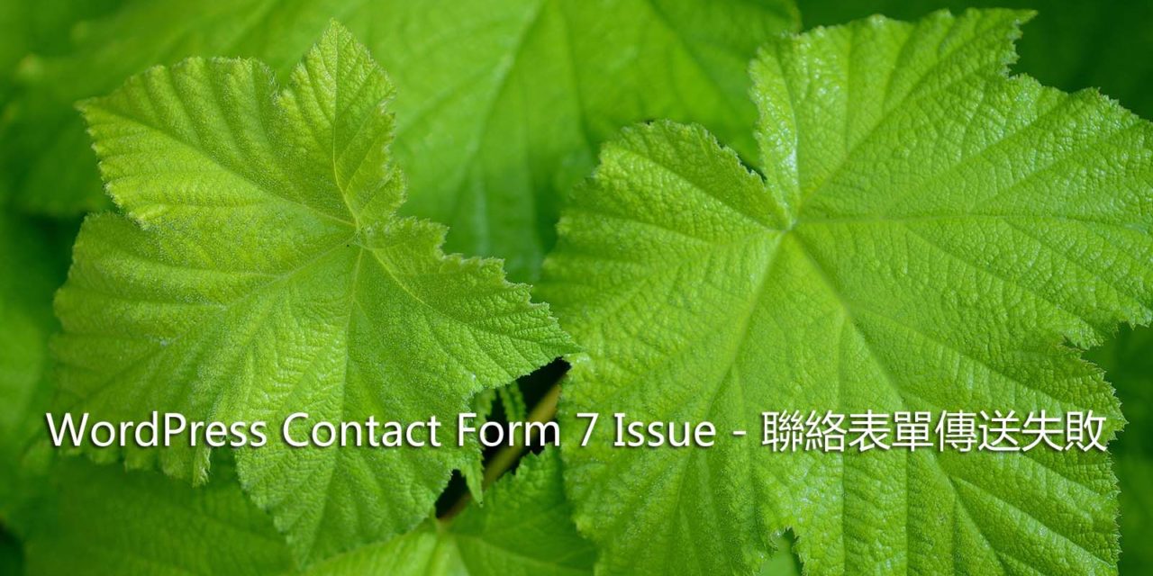 WordPress Contact Form 7 Issue – 聯絡表單傳送失敗