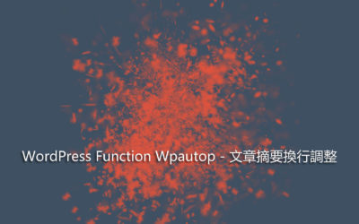 WordPress Function Wpautop – 文章摘要換行調整
