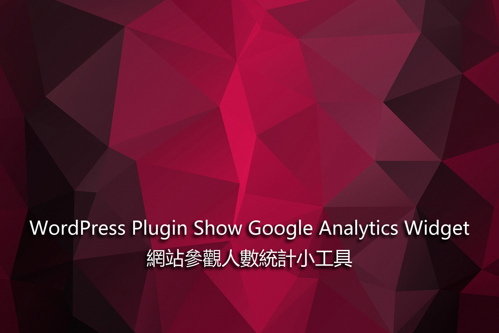 WordPress Plugin Show Google Analytics Widget